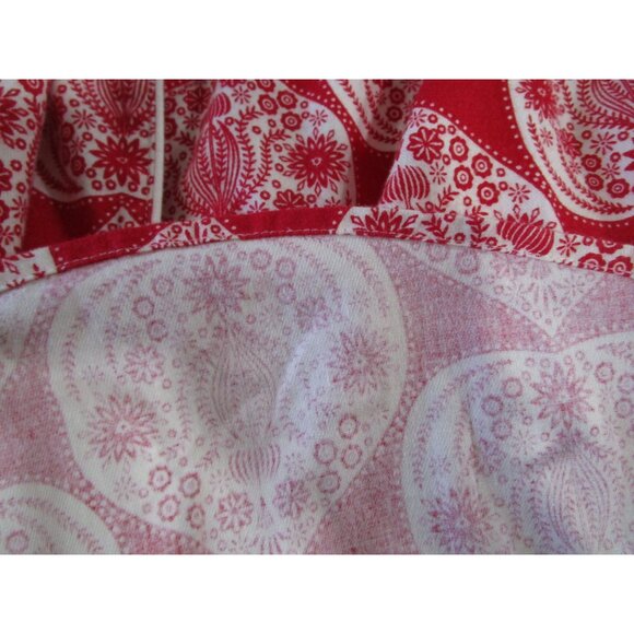 World Market Red White Floral Flannel S/M Button Up Nightshirt EUC Front Pocket - Picture 16 of 16
